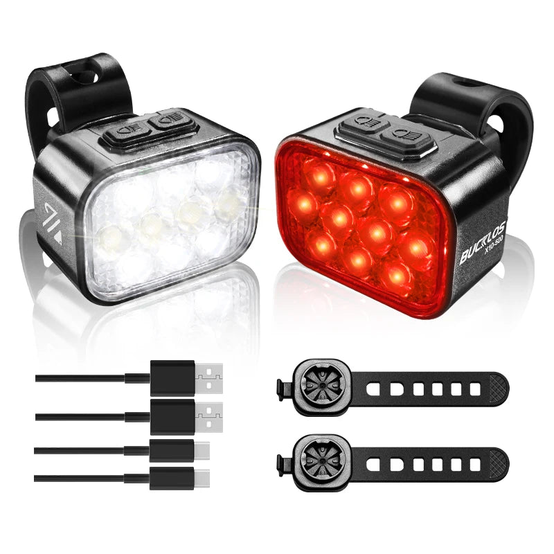 BUCKLOS LED Waterproof USB Bicycle Light 1100mAh