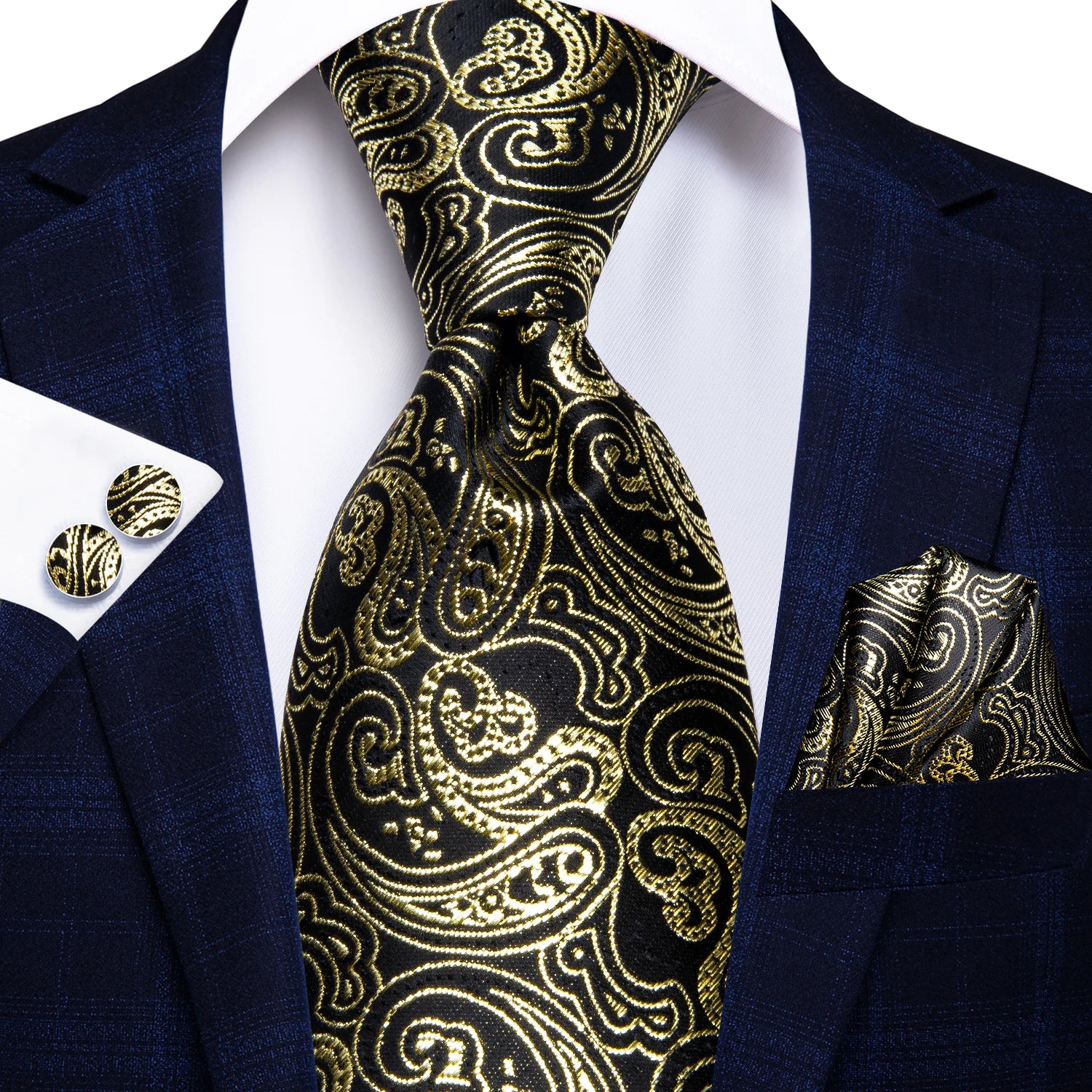 聖誕圖案真絲領帶套裝：紅綠高領帶