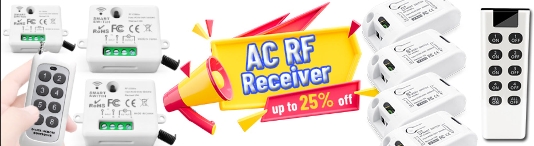 Mini 433MHz RF Remote Control Switch for LED Lights