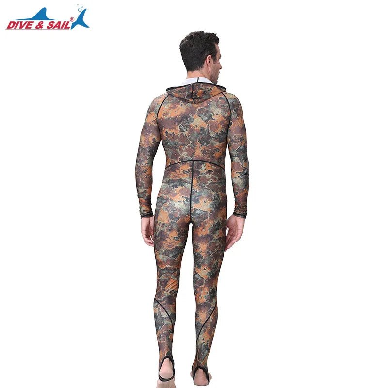 Đồ bơi liền ngụy trang chống nắng có mũ đệm ngực