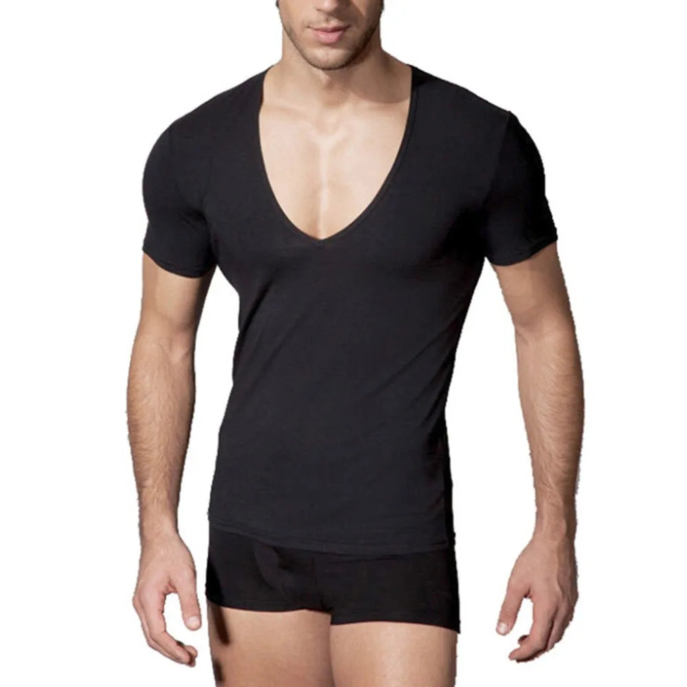 Áo Thun Nam Cơ Bản Hè V-Neck Tập Gym Thể Thao