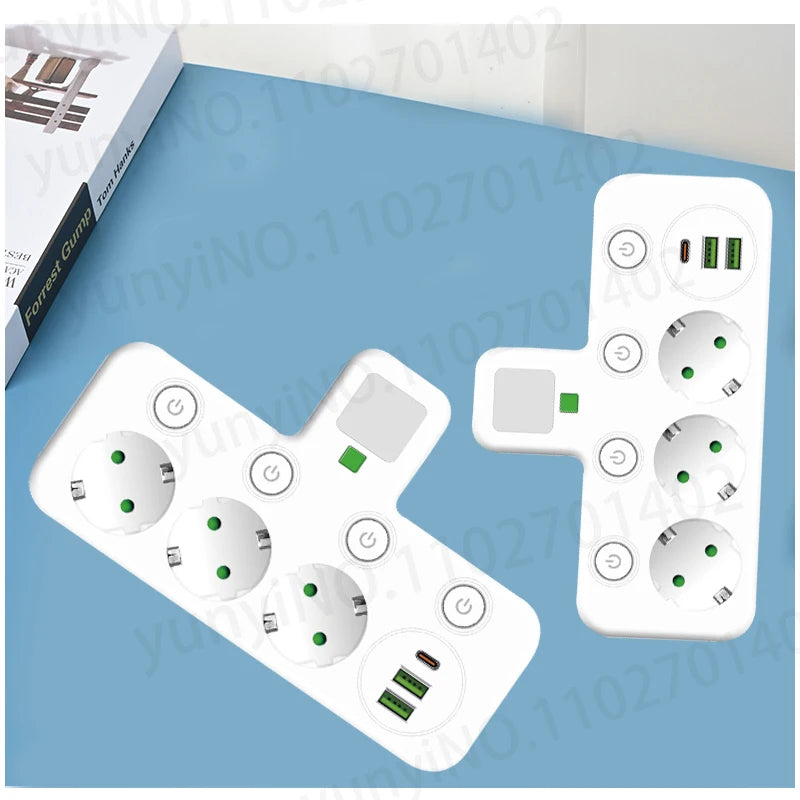Ổ Cắm Đa Năng 6in1: 3 AC, 2 USB, 1 Type-C, Sạc Không Dây