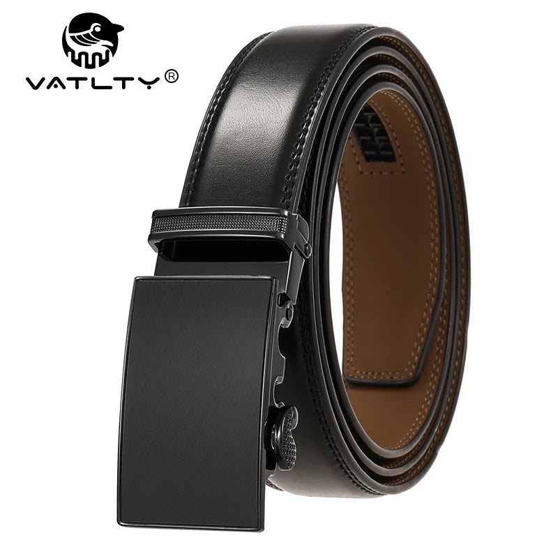 VATLTY Men's Cowhide Belt with Automatic Buckle 30mm High Quality