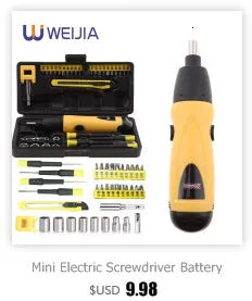 Mini Cordless Electric Screwdriver Pistol Rechargeable LED DIY 7-Piece