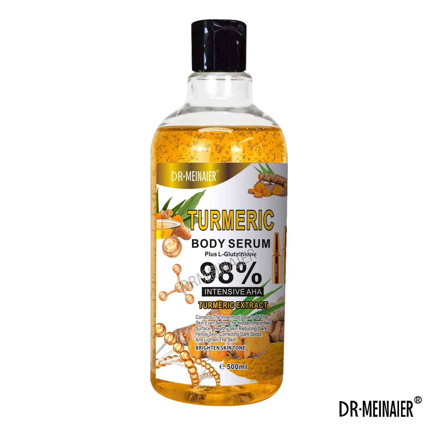 Super 500ml Turmeric Serum for Face & Body Skin Brightening Serum for Dark Spots - Turmeric Facial Repair Serum Cleanses Skin