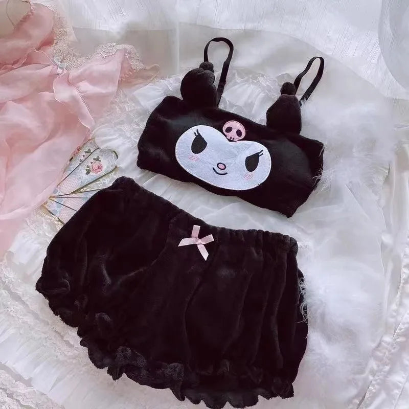 Kuromi Kawaii Winter Y2K Cosplay Pajamas For Women