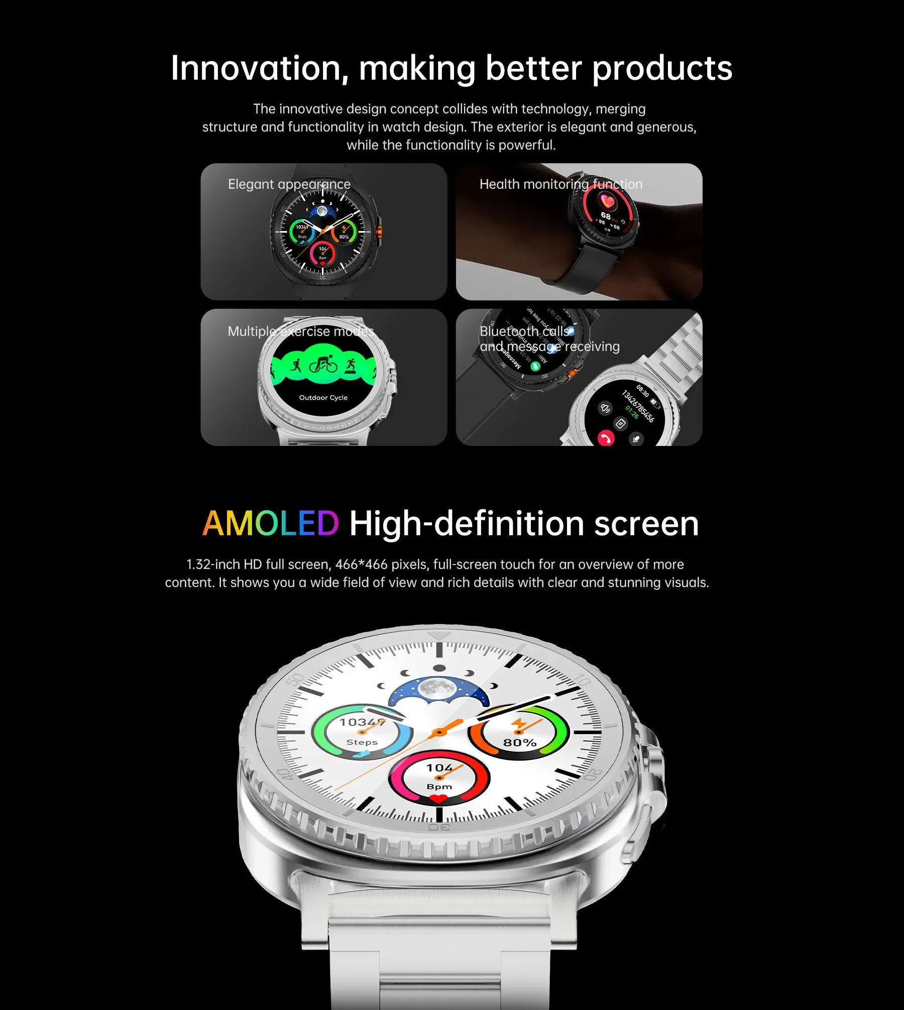 Đồng Hồ Thông Minh SK46 Classic Màn Hình AMOLED 1.32