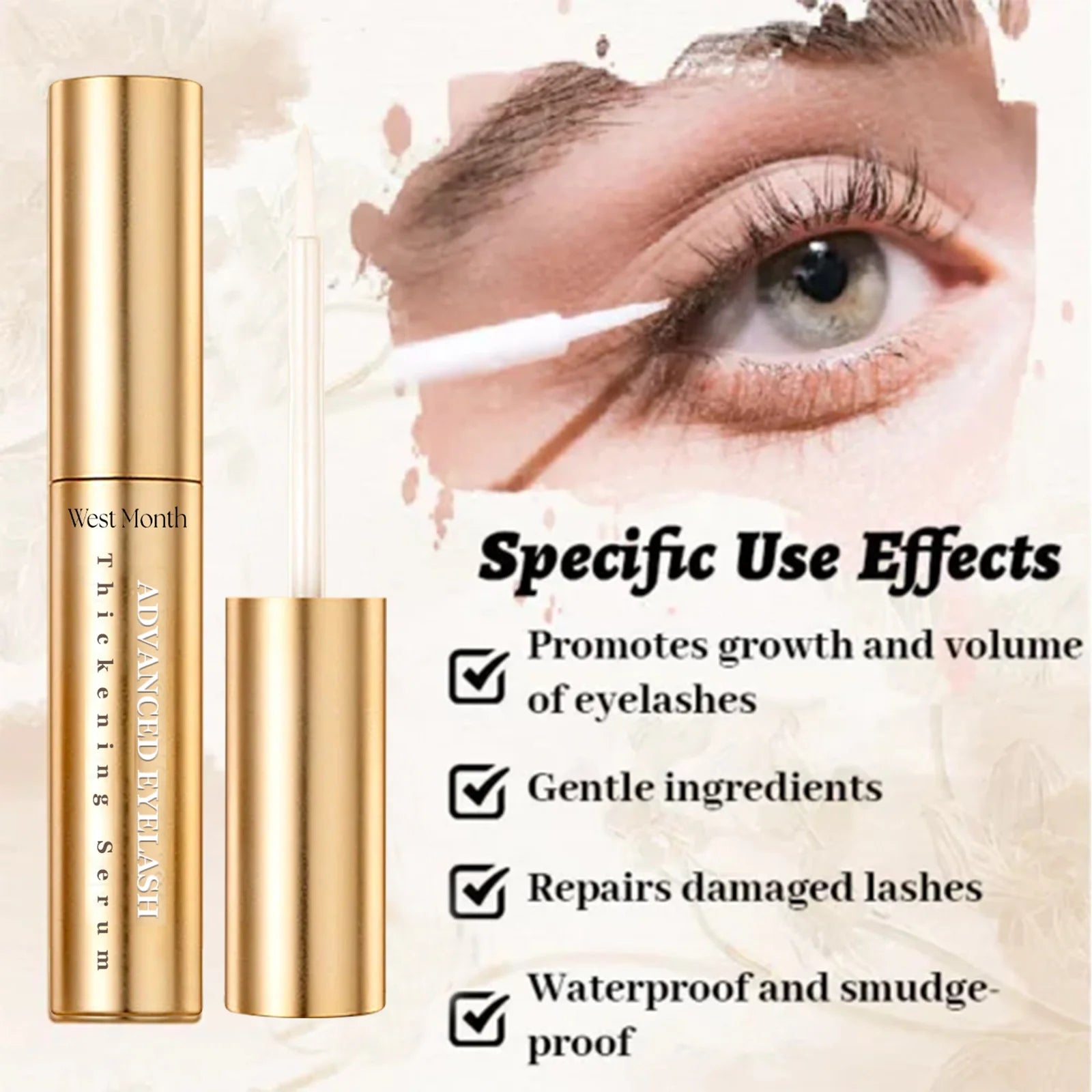 Natural Eyelash Growth Serum, Thick &amp; Curly