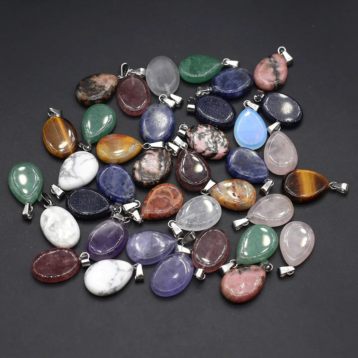 Unique Oval Natural Agate Pendant