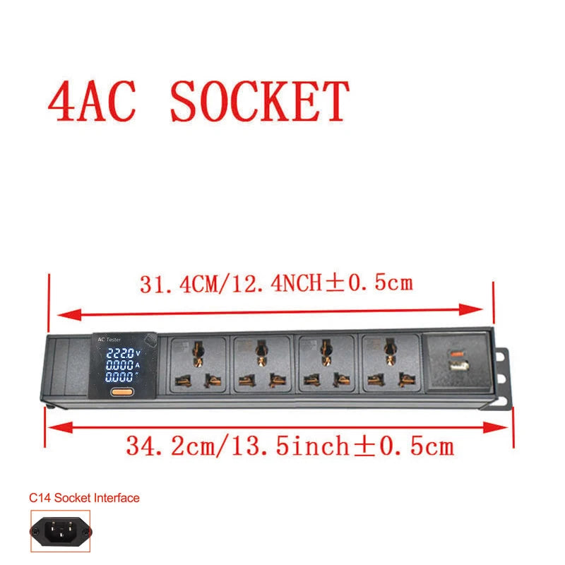 Ổ Cắm PDU Đa Năng 10A Có Đo Điện Áp & USB TPC