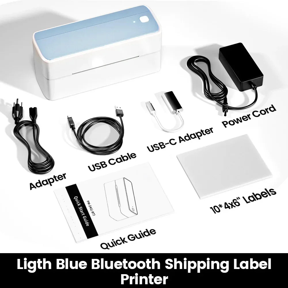 Phomemo 241 Bluetooth Thermal Label Printer Wireless Small Shipping Label Printer 4X6 Compatible with iPhone Android Mac Window - Daisan Mart