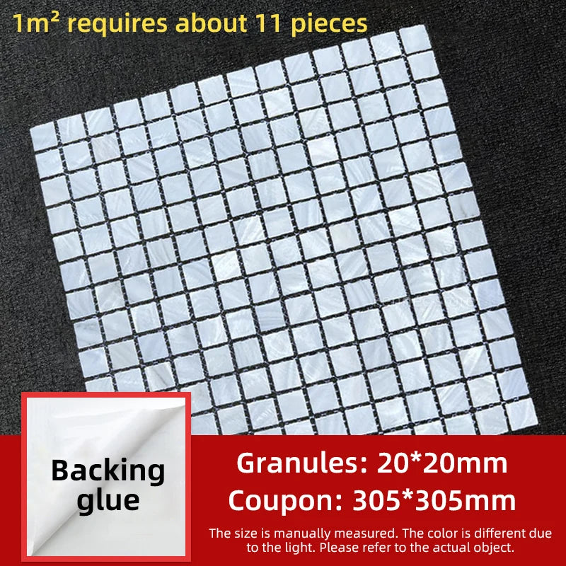 Natural Seashell Mosaic Tiles 30cm - Wall Decoration