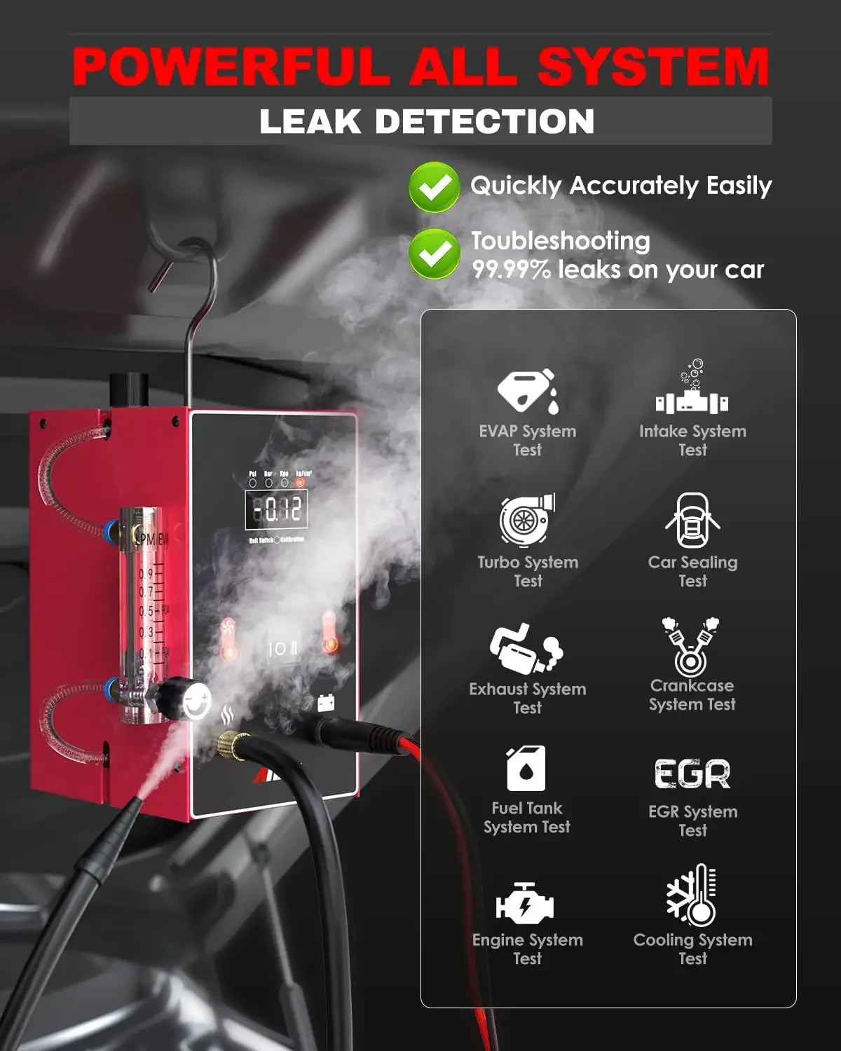 ANCEL L300  Car Smoke Generator with Air Pump Digital Pressure Gauge Smoke Machine EVAP Vacuum Fuel Pipe Oil Leak Detector - Daisan Mart