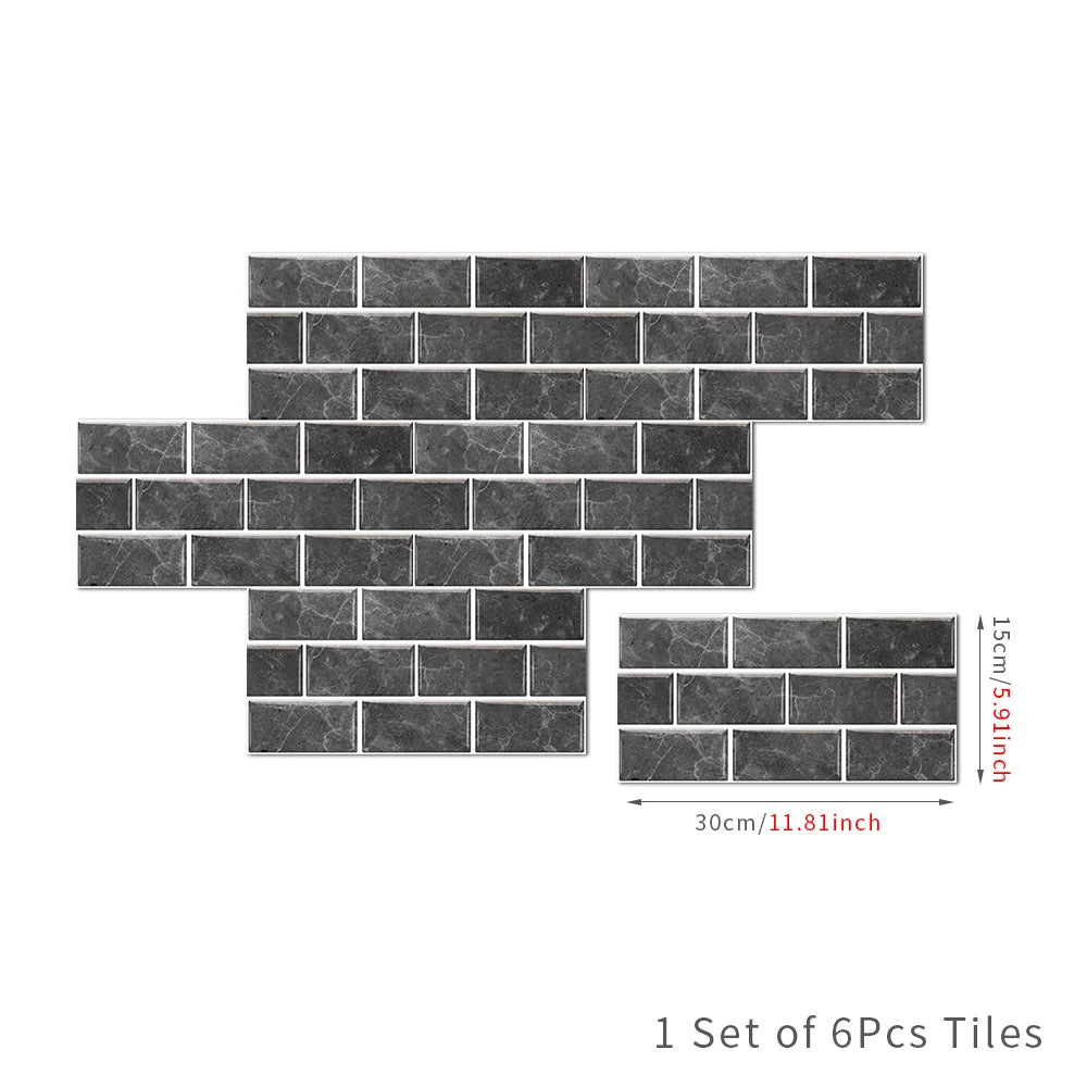 Waterproof Self Adhesive Removable 3D DIY Modern Grayish White Marble Tile Wall Sticker Bathroom Kitchen Cupboard Home Decor