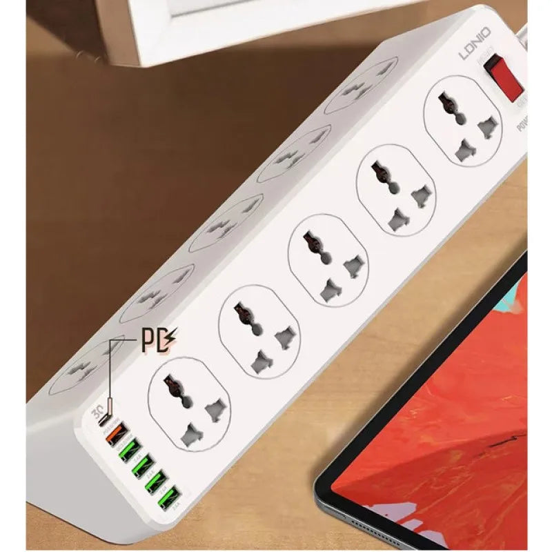 Ổ Điện Đa Năng 10 Lỗ 4 USB 1 PD Type C - Mới 2023 - Daisan Mart