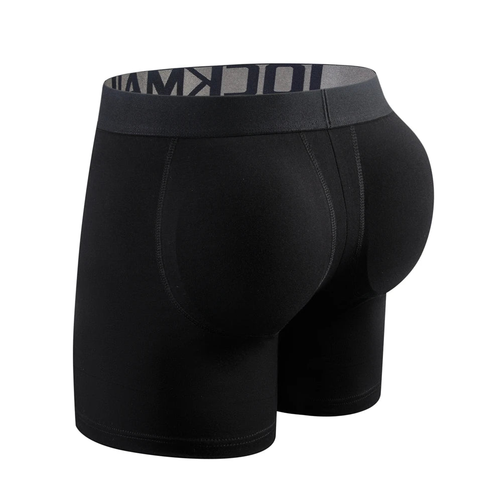 Men's Breathable Cotton Padded Butt Underwear with Removable Pads