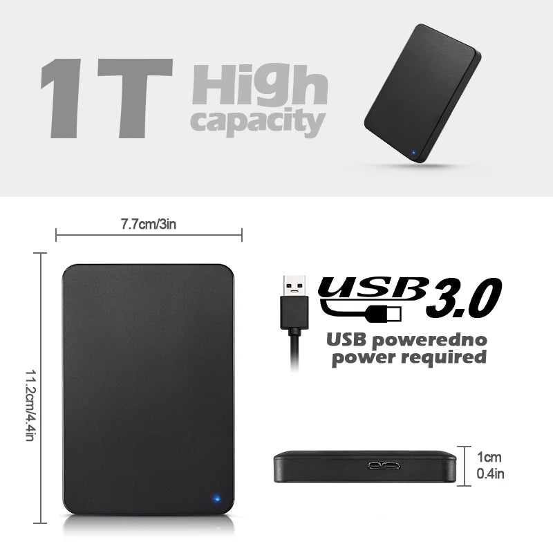 High Speed ​​Portable Hard Drive USB3.0 1TB-750GB