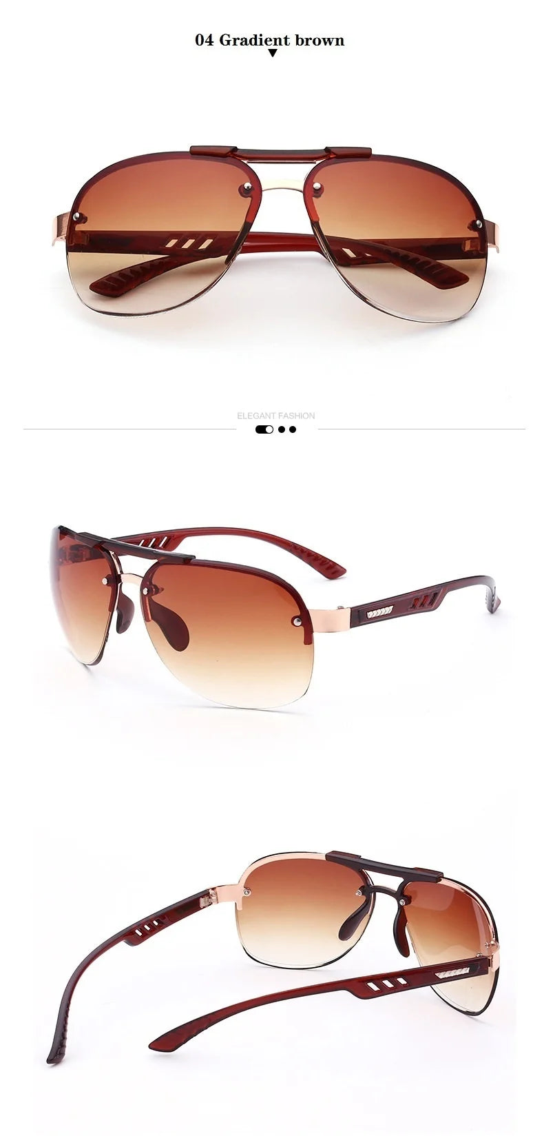 Unisex UV400 Rimless Aviator Fashion Sunglasses