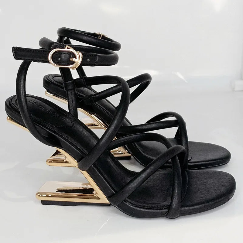 Gladiator Style Summer High Heel Sandals Size 42