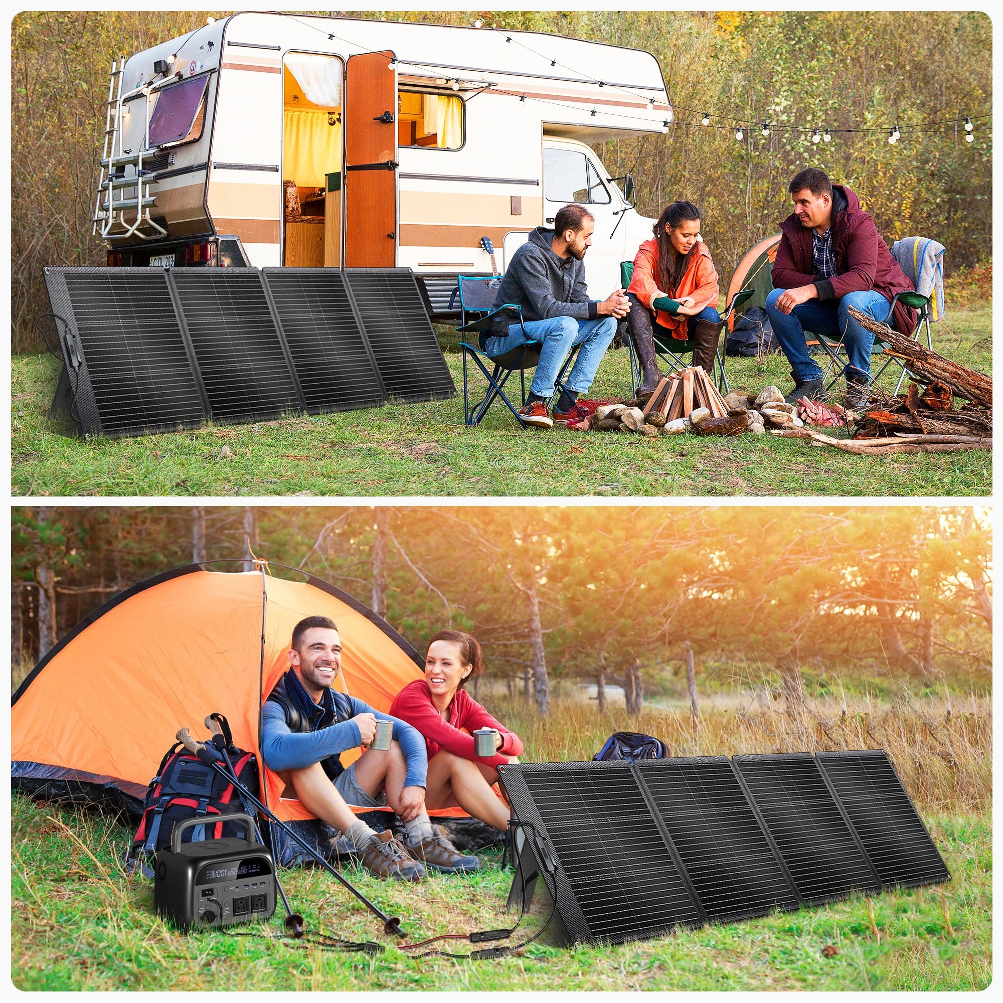 CTOLITY 200W Flexible Solar Panel Charger 20.5V ETFE Portable Folding Solar Generator for Camping Travel Boat RV 23% Efficiency