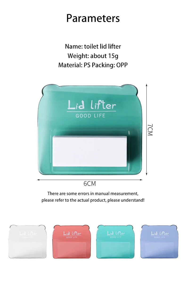 Adhesive Toilet Lid Device Portable Sanitary Closestool Toilet Seat Handle Flapper Holder Household DIY Bathroom Accessories