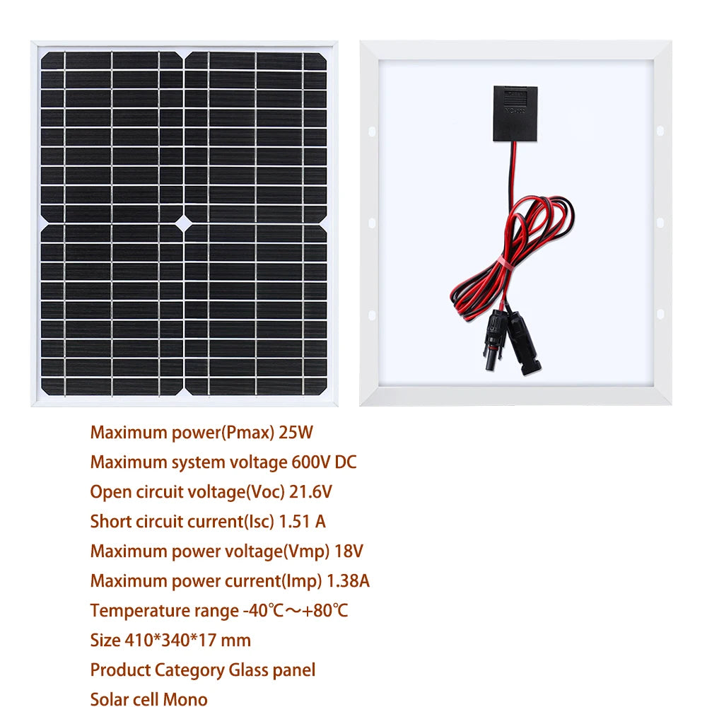 XINPUGUANG Rigid Glass Solar Panel Monocrystalline 10W 25W 50W 100W 200w Power Generation PV Panel charge paneles solares