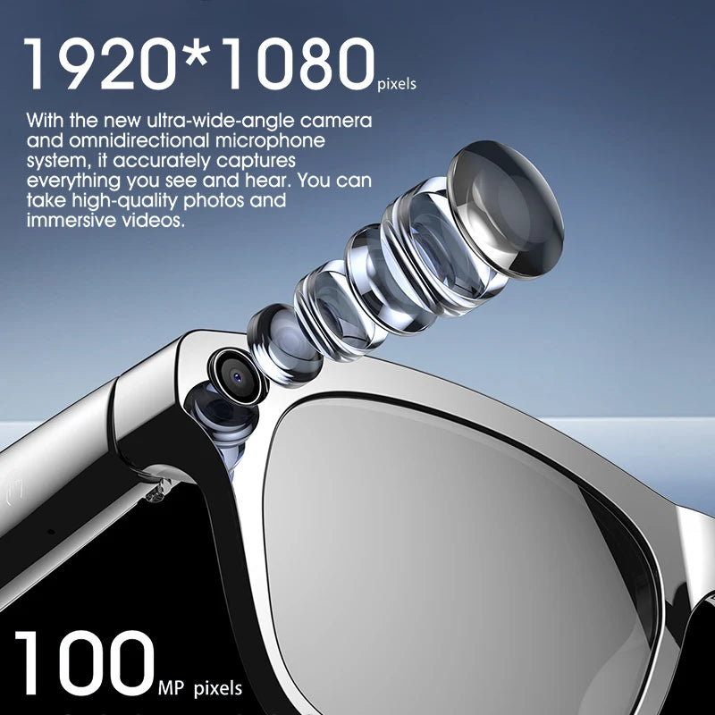 LIGE AI Smart Glasses: Bluetooth Calling, Camera, Music