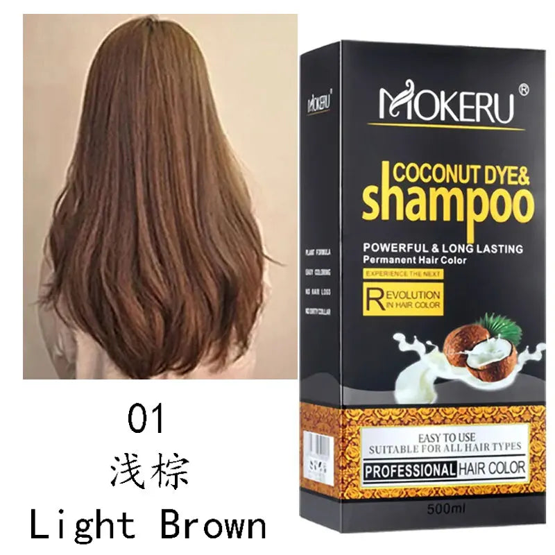 Mokeru Natural Black Hair Dye Shampoo Long Hair Care
