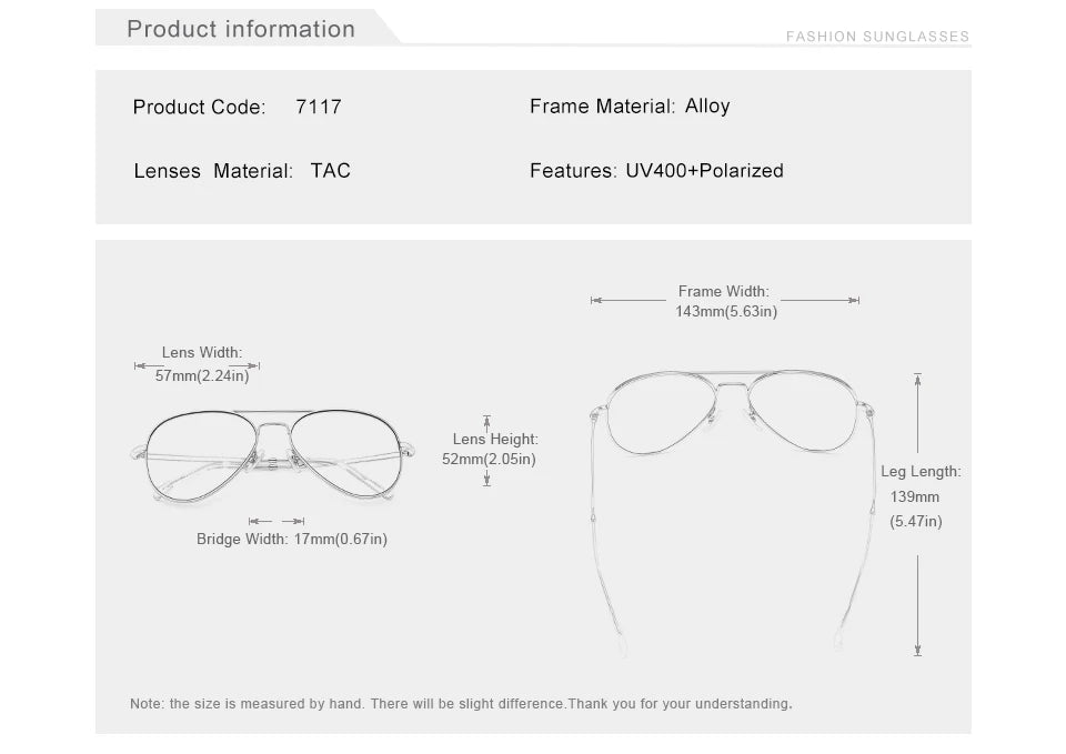 Kính Mát KINGSEVEN Phi Công Nam Nữ Chống UV400 Retro
