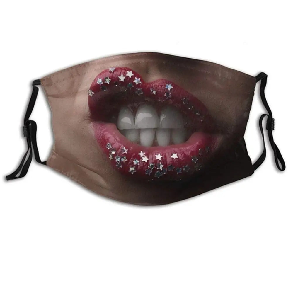 Facial Expression 3D Three-dimensional Mask Personality Breathable Funny Printed Mask Creative Printed Party Cosplay Mask Warmer