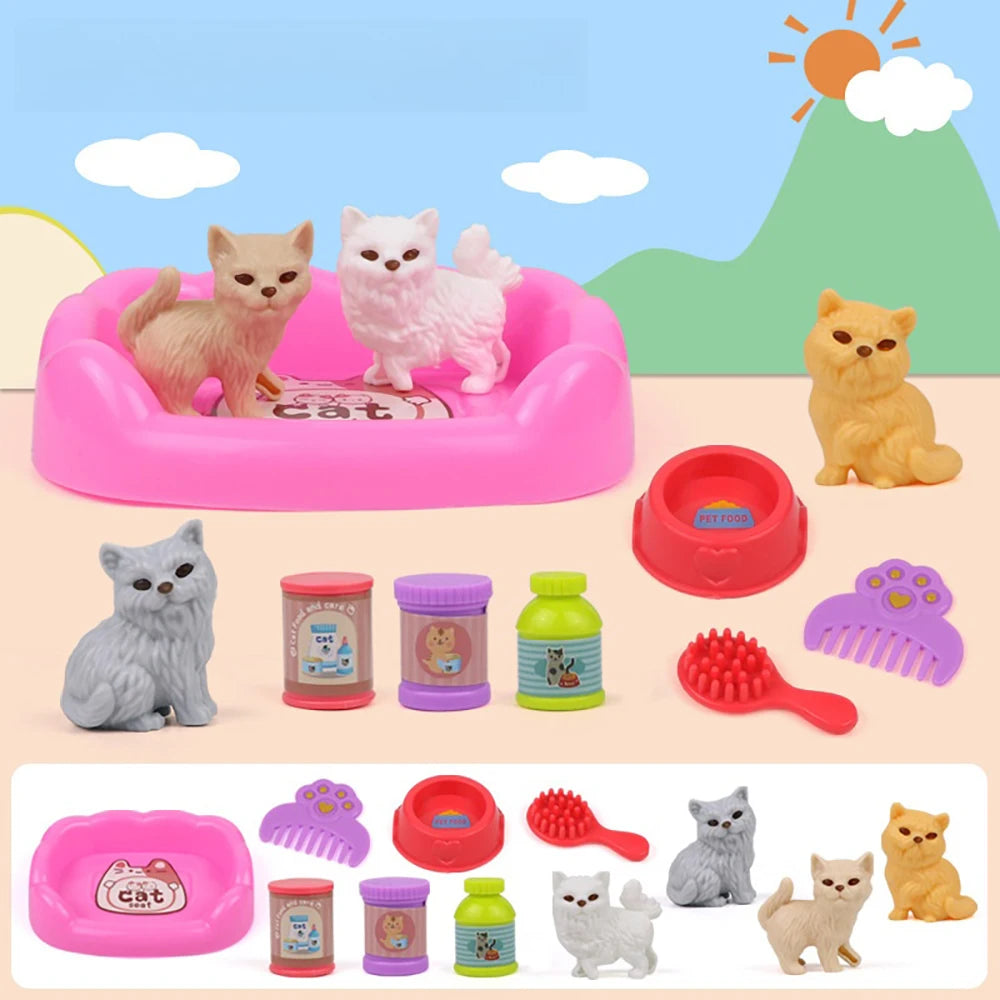 Cute Pet Basket Toy Set - Christmas Gift for Kids