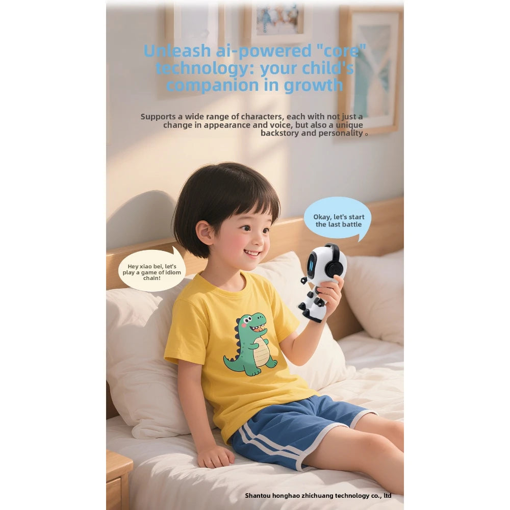 AI Interactive Desk Robot with Voice Recognition Feature Talking Companion, Learning Games, Educational Toy for Kids - Daisan Mart