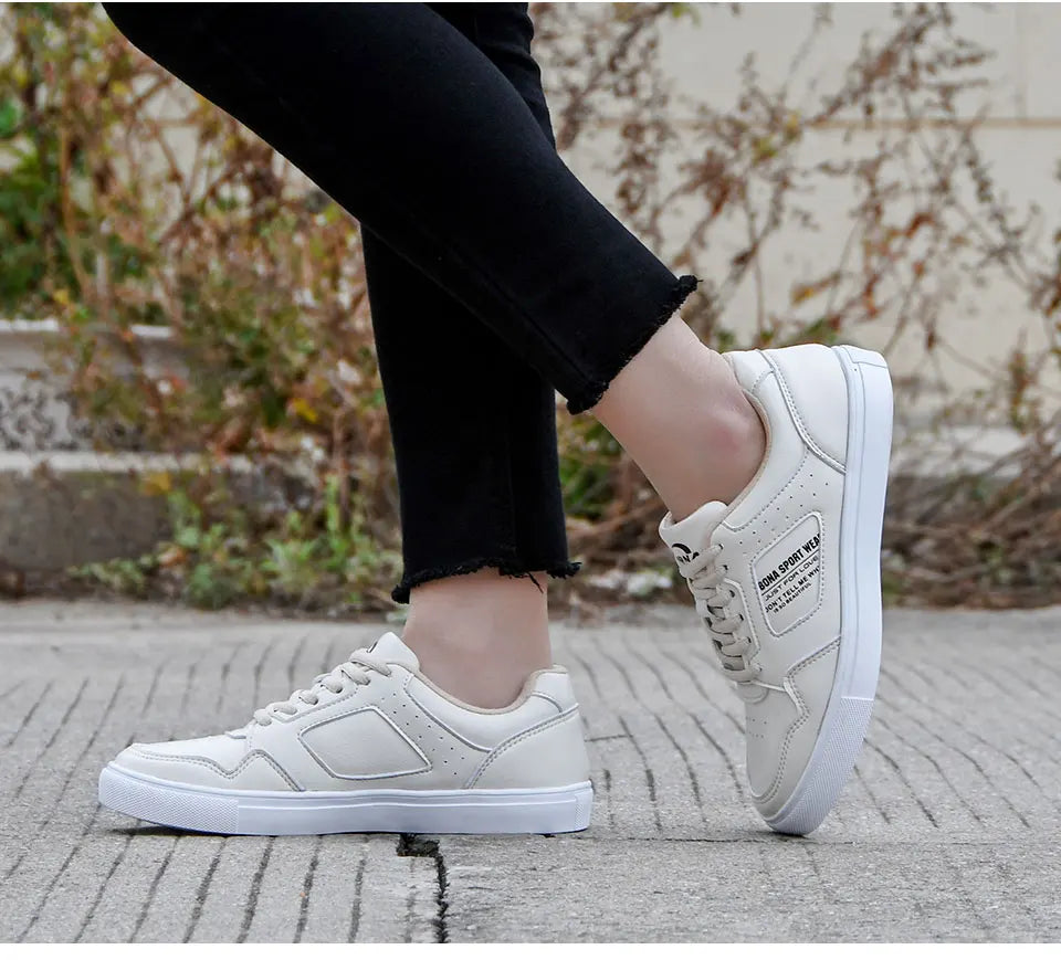 Giày Sneaker Nữ BONA 2023 Đế Bằng Nhẹ Êm Thoáng Khí