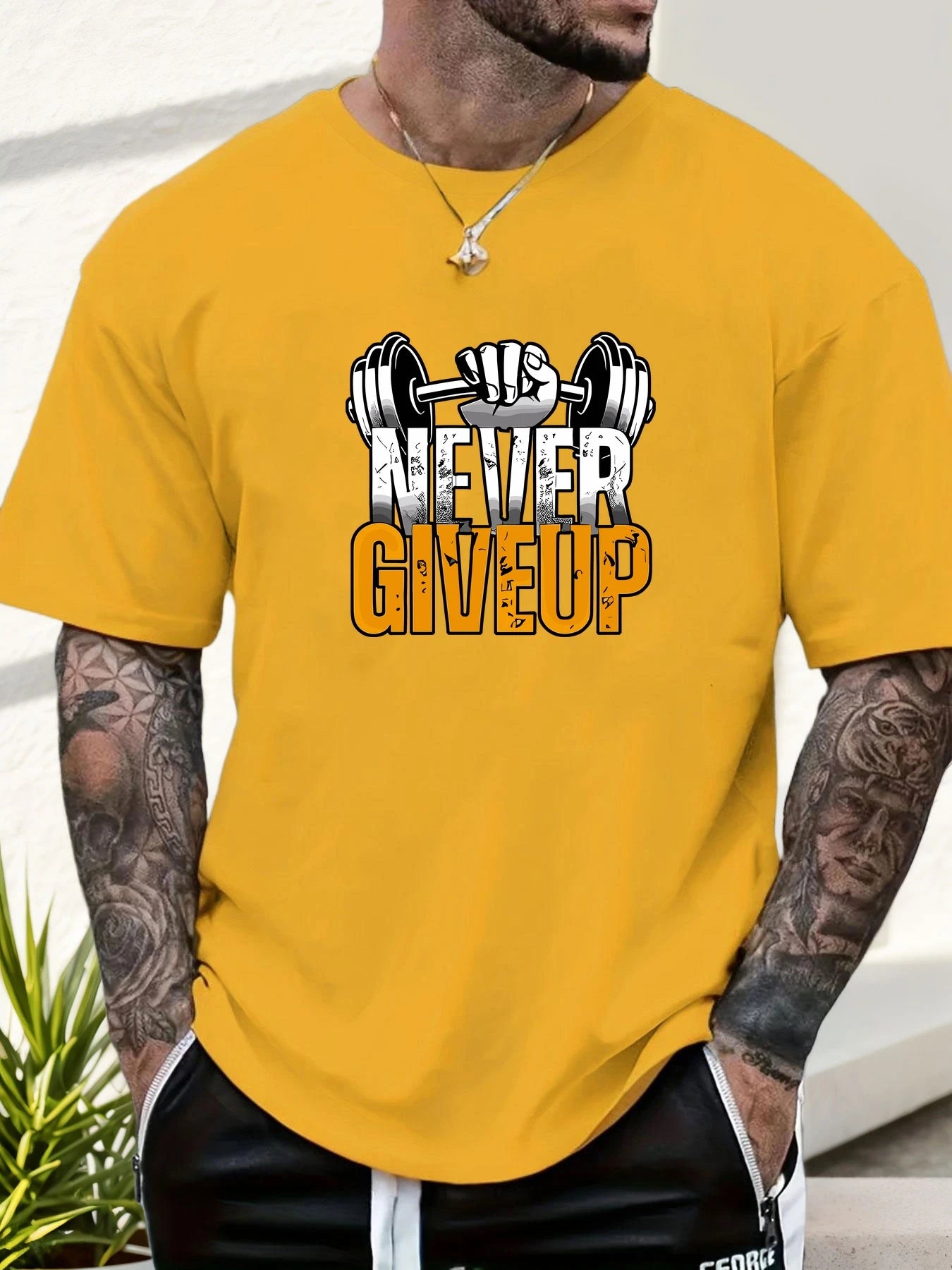 Men's Summer T-Shirt 2025 - Never Give Up 100% Cotton