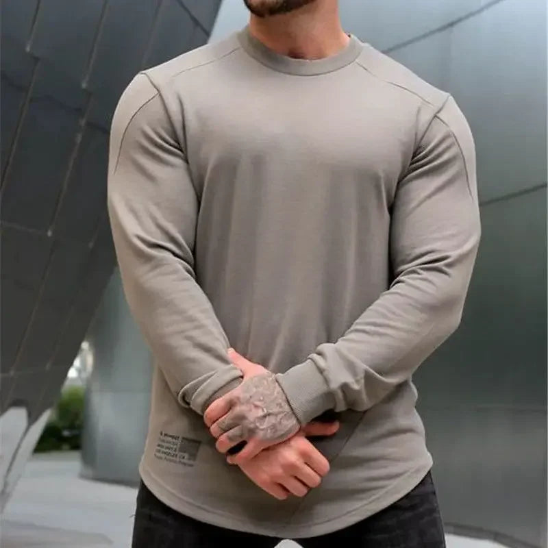 Men's Slim Fit Long Sleeve Gym T-Shirt Fashion 2025