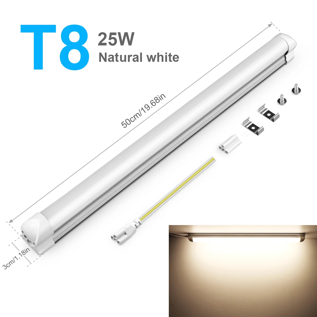 Super Bright 50cm T5/T8 LED Lights for Factories, Kitchens, Garages