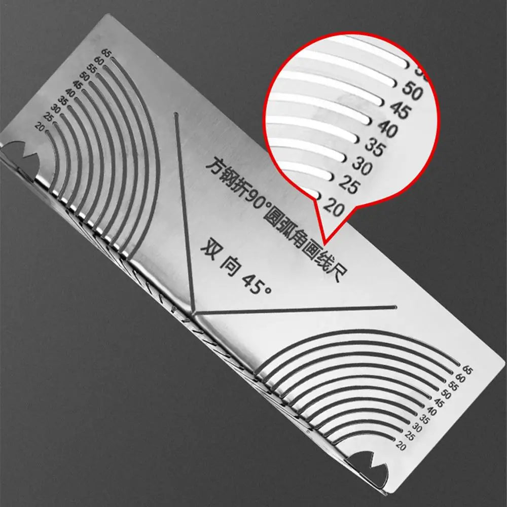 Arc Marking Ruler Right Angle Construction Arc Marking Tool Ergonomic Parallel Drawing Tool 90 Degree Folding Ruler