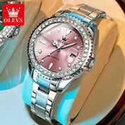 OLEVS 9945 luxury women's watch, studded with stones, date calendar