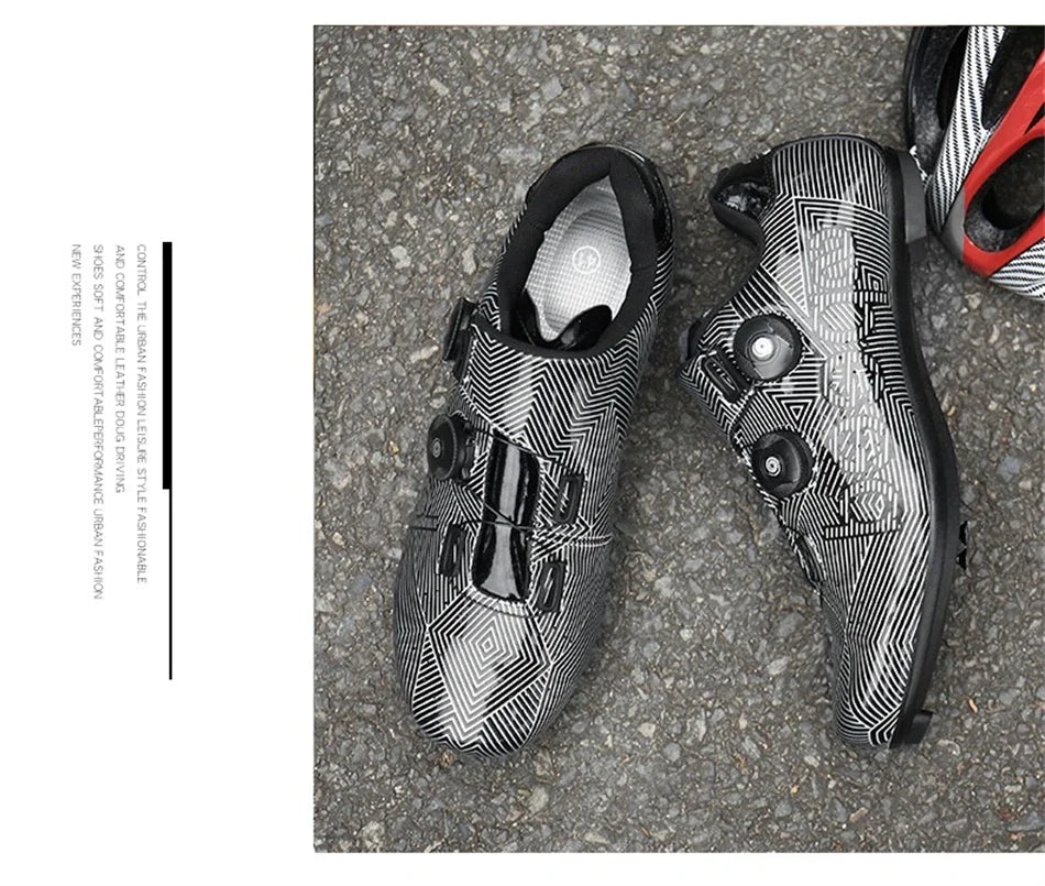 Giày Đạp Xe Nam Siêu Nhẹ Khóa Đôi Phát Sáng MTB