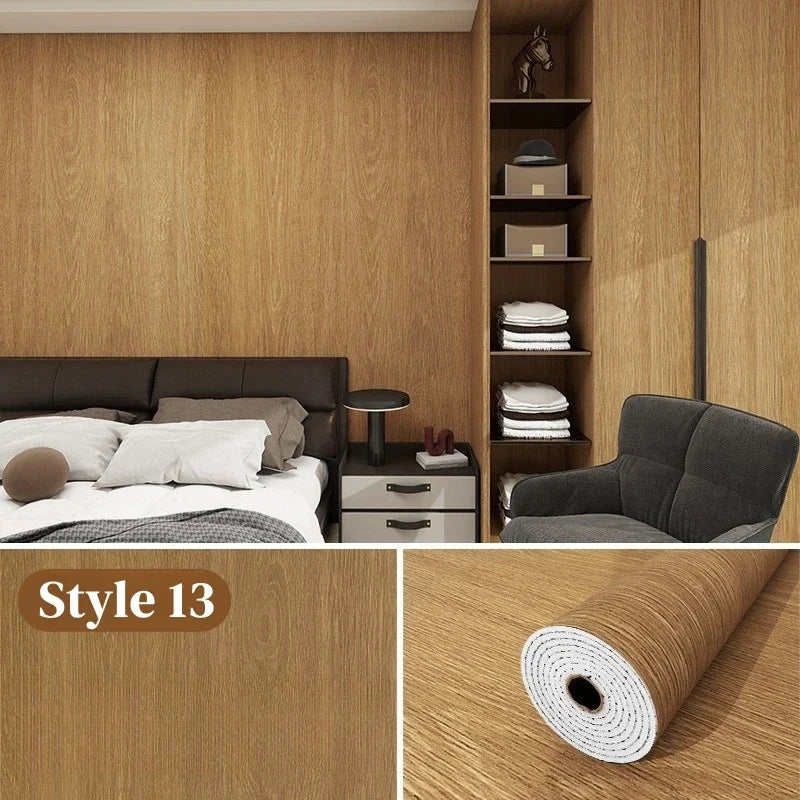 Max 40cmx10m Wood Grain Peel and Stick Thick Floor Tiles SXP Wallpaper Waterproof Vinyl Wood Flooring Mould Proof