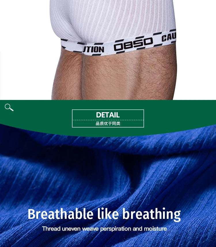 Men's Boxer Underwear Soft Cotton Sexy 3D Long