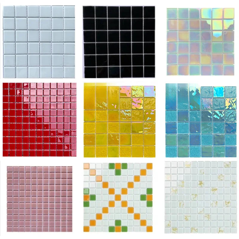 Simple Glass Mosaic Tiles for Interior Decoration 30x30cm