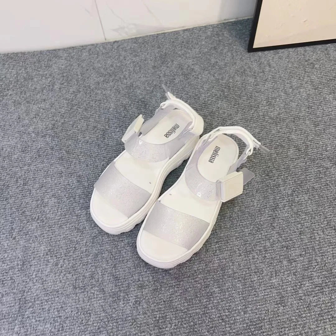 Sandal Nữ Mini Melissa 2025 Sóng Hoa Tim Retro