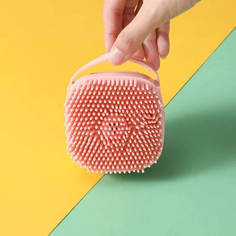 Bàn Chải Tắm Massage Silicone Tích Hợp Dầu Gội Cho Thú Cưng
