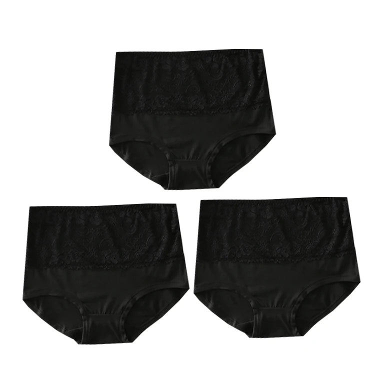 Women's High Waist Loose Fit Breathable Milk Lace Underwear