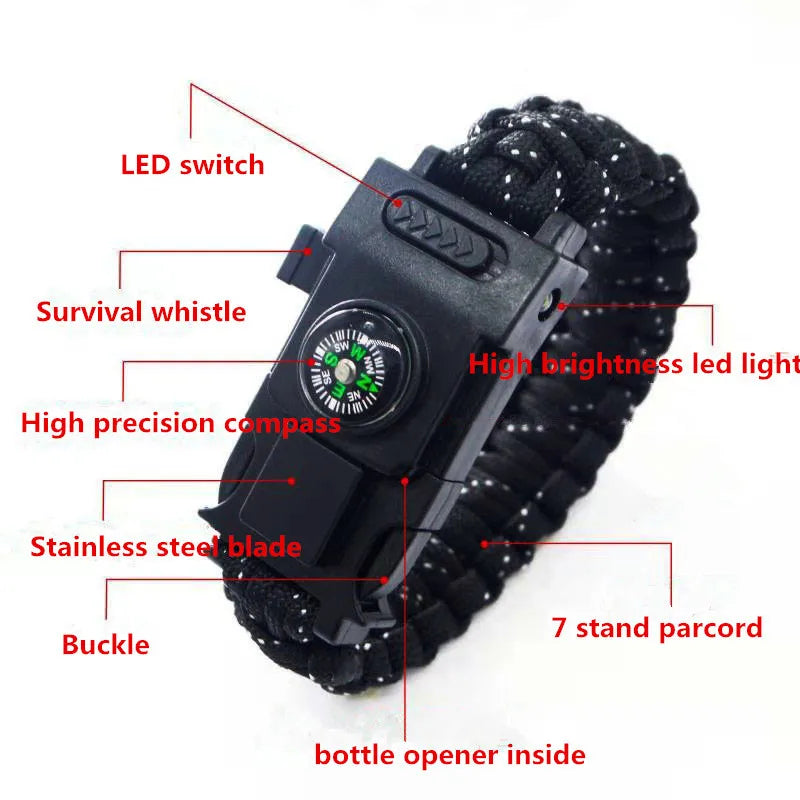 Multi-function LED Bracelet for Christmas, Outdoor Survival