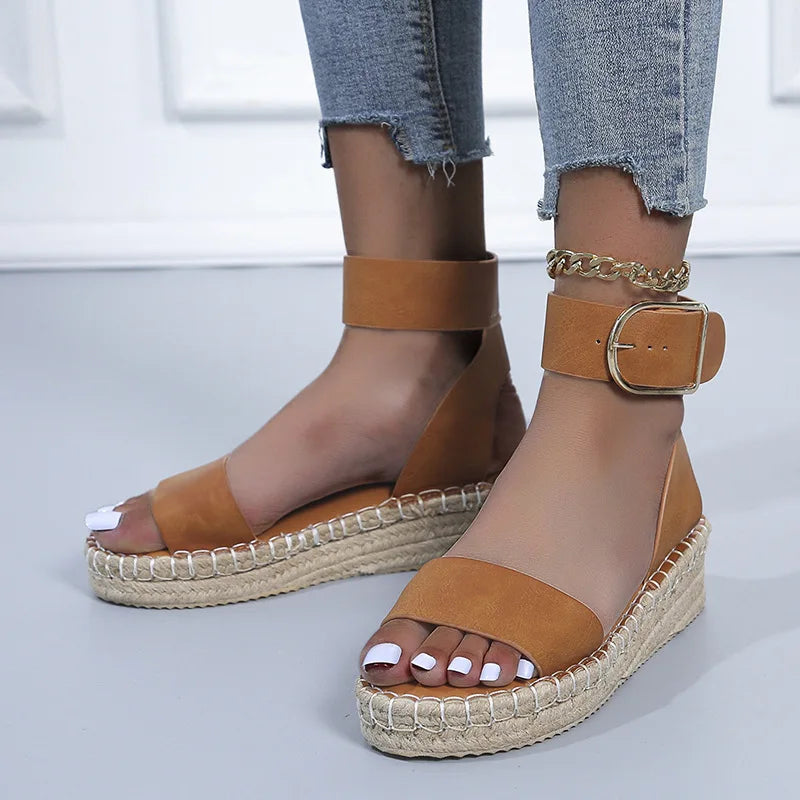 Comfortable women's wedge sandals with large light soles spring summer 2024