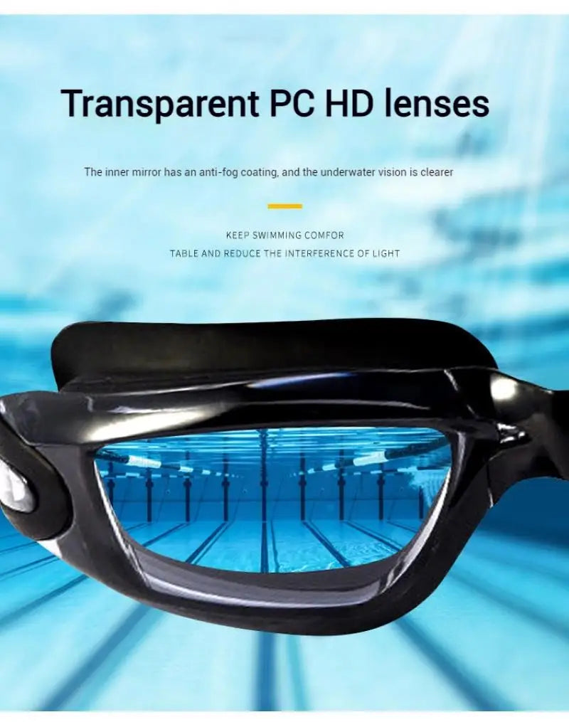 Kính Bơi Cận Thị HD Chống Mờ -8.0 Độ, Đa Dạng Tuỳ Chọn