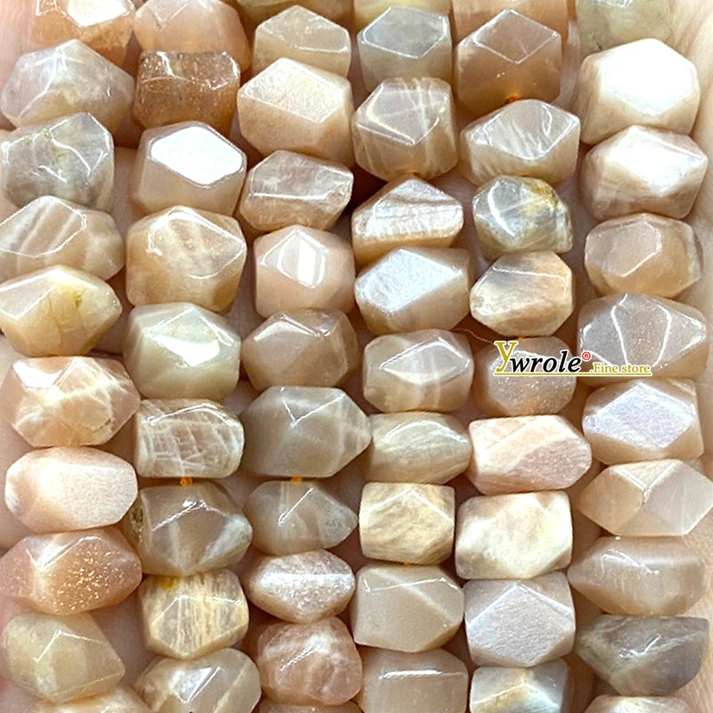 Hạt Đá Mặt Trời Tự Nhiên Mài Tròn Làm Trang Sức