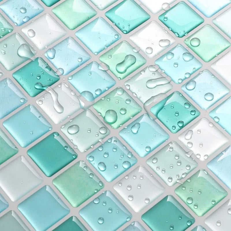 Crystal Mosaic Tile Wall Sticker 5/10PCS 3D Self Adhesive Waterproof DIY Backsplash Wallpaper Bathroom Kitchen Home Decoration